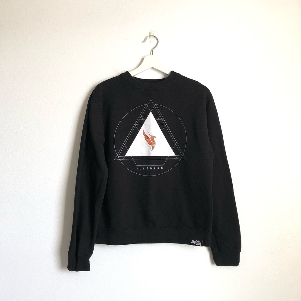 ILLENIUM Phoenix Electric Family EDM Black Crewneck Sweatshirt Size Small